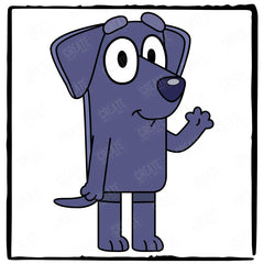 BLUEY Jean Luc Waving Right Blue Kids TV Design