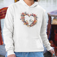 Love Heart Shape with Spring Flowers Design