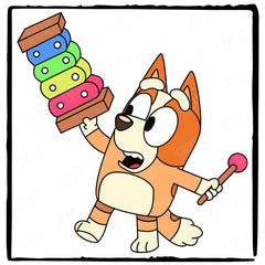 BLUEY Bingo With Xylophone Happy Blue Kids TV Design