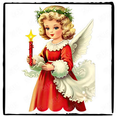 Christmas Angel Candle Merry Xmas Pattern Design