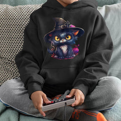 Witch Hat Black Cat Kitten Kids Halloween Design