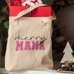 Merry Mama Pink Text Christmas Design