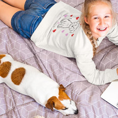 Line Drawing Dog Breeds with Red and Pink Hearts Design