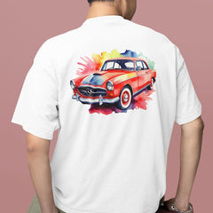 Colourful Splash with Classic Red Car Design