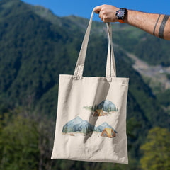 Mountain Scene with Orange Tent Design