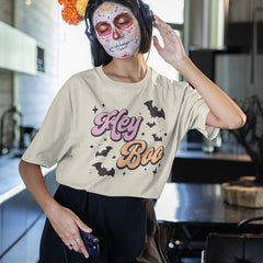 Hey Boo Ghost Bat Halloween Design