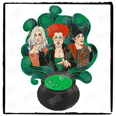Hocus Pocus Sister Witches Green Cauldron Design