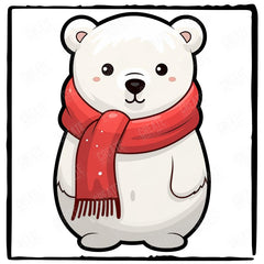 Cute Polar Bear With Christmas Tree Kids Christmas Character Design