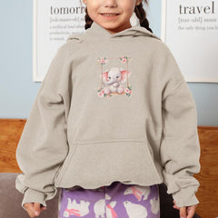 Cute Pink Elephant On A Swing Pattern Design