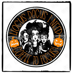 Hocus Pocus I Need Coffee to Focus Halloween Starbucks Inspired Logo Design