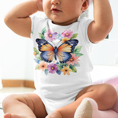 Watercolour Butterfly with Spring Wreath Design