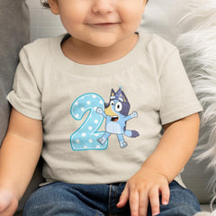 Happy Bluey Character 2nd Birthday Number Design