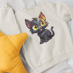 Black Cat Kitten Kids Halloween Design