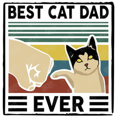 Best Cat Dad Fist Bump Animal Lover Black Sign