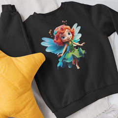 Red Haired Girl Fairy in Green Dress Kids Design