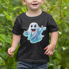 Blue and White Happy Ghost Ghoul Kids Halloween Character Design