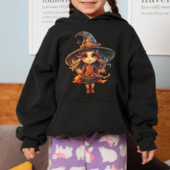 Orange and Black Witch Kids Halloween Character Design