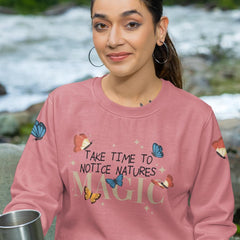 Natures Magic Text with Butterflies Design