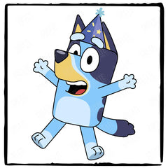 Birthday Happy Bluey Jumping Bday Design