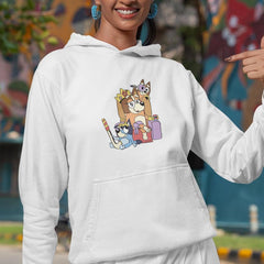 BLUEY Mum Chilli With Bingo And Bluey With Crown Blue Kids TV Design