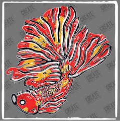 Betta Fish Fighting Fish Pattern Design