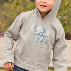 Cute Blue Elephant Smiling Pattern Design