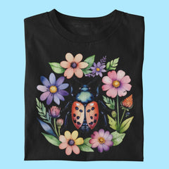 Ladybug with Flower Wreath Design