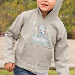 Cute Blue Elephant Taking A Bath Pattern Design