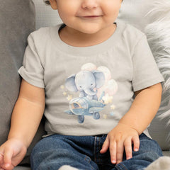 Cute Blue Elephant Plane Pattern Design