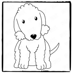 Cute Dog Bedlington Outline Animal Lover