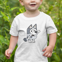 BLUEY Muffin Waving Right Blue Kids TV Design