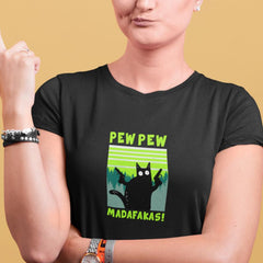 Funny Black Cat Pew Pew