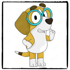 BLUEY Honey Waving Happy Blue Kids TV Design