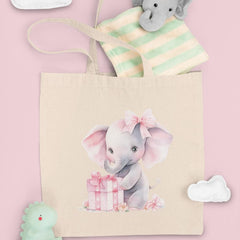 Cute Pink Elephant With Birthday Present And Bow Pattern Design