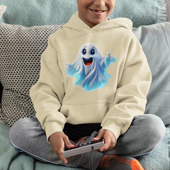 Blue and White Happy Ghost Ghoul Kids Halloween Character Design