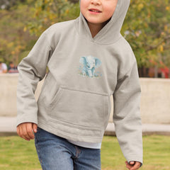 Cute Blue Elephant Flowers Pattern Design