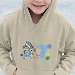 Happy Bluey & Bingo Character 7th Birthday Balloons Number Design