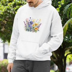Bunch of Wild Flowers Plants Blue Yellow Purple Design
