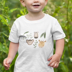Kids Safari Cute Characters Zebra Monkey Giraffe Design