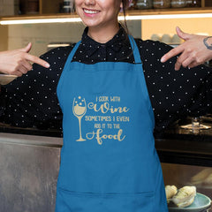 I Cook With Wine Sometimes I Even Add It To Food Funny Pattern Design