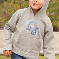 Blue Elephant Moon & Stars Pattern Design
