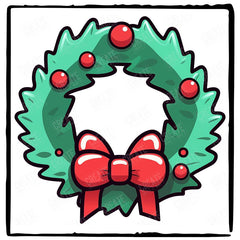 Cute Red Christmas Wreath Kids Christmas Design