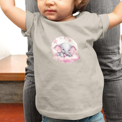 Cute Pink Elephant Cloud Moon Pattern Design