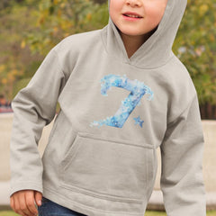 Blue Number Seven Birthday Pattern Design