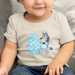 Happy Bluey Character 8th Birthday Number Design