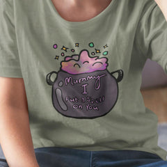 Mummy I Put A Spell On You Pink Cauldron Halloween Design