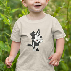 BLUEY Mackenzie Border Collie Waving Pose Kids TV Design