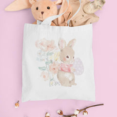 Pink Easter Bunny Rabbit Holding Egg Design