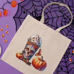 Halloween Coffee Skull Pumpkin Pattern Design