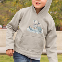 Blue Elephant Cute Boat Pattern Design